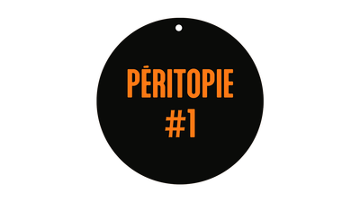 Texte dans un rond noir : Péritopie #1