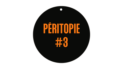 Texte dans un rond noir : Péritopie #3