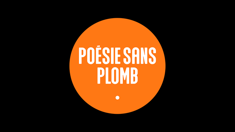 Texte dans un rond orange : Poésie sans plomb