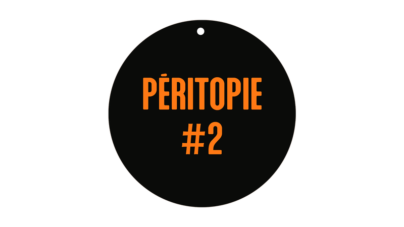 Texte dans un rond noir : Péritopie #2