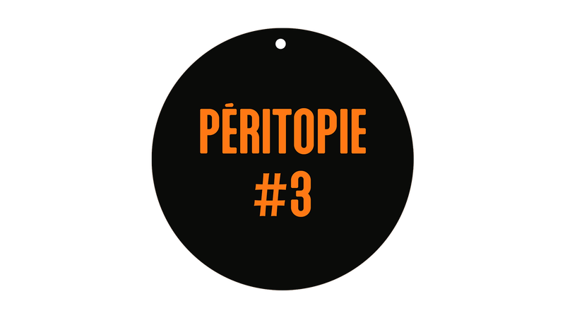 Texte dans un rond noir : Péritopie #3