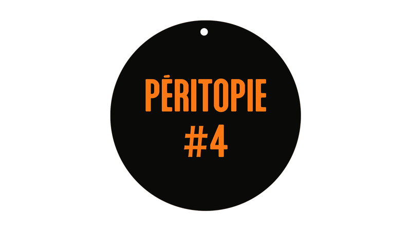 Texte dans un rond noir : Péritopie #4