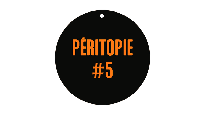 Texte dans un rond noir : Péritopie #5